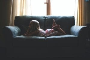 Girl on sofa